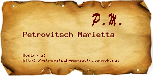 Petrovitsch Marietta névjegykártya